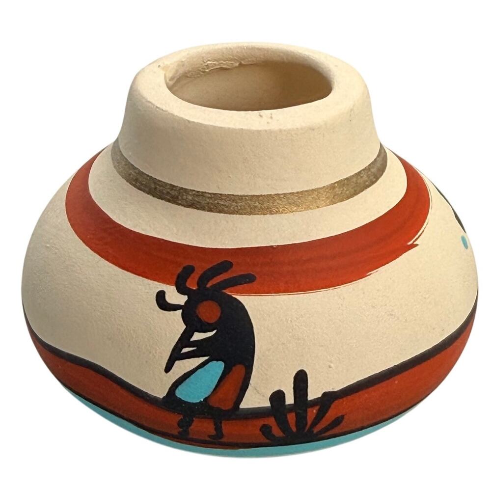 Vintage TESA Maack Co Mini Pottery Bud Vase Kokopelli Southwestern Hand Painted